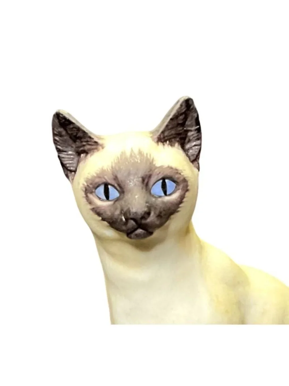Vtg Siamese Cat Figurine Andrea by Sadek Porcelain Japan Sitting Blue Eyes